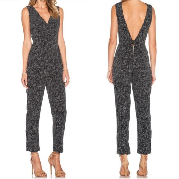 Sam Edelman Enchanted Kiss Polka Dot Black Jumpsuit - Picture 1 of 11